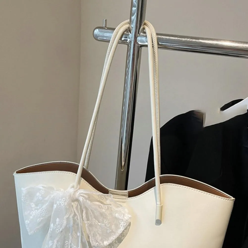 Soft PU Leather Tote Bag for Women Casual Hobo Handbags with 2PCS Shoulder Work Bag Travel Purse