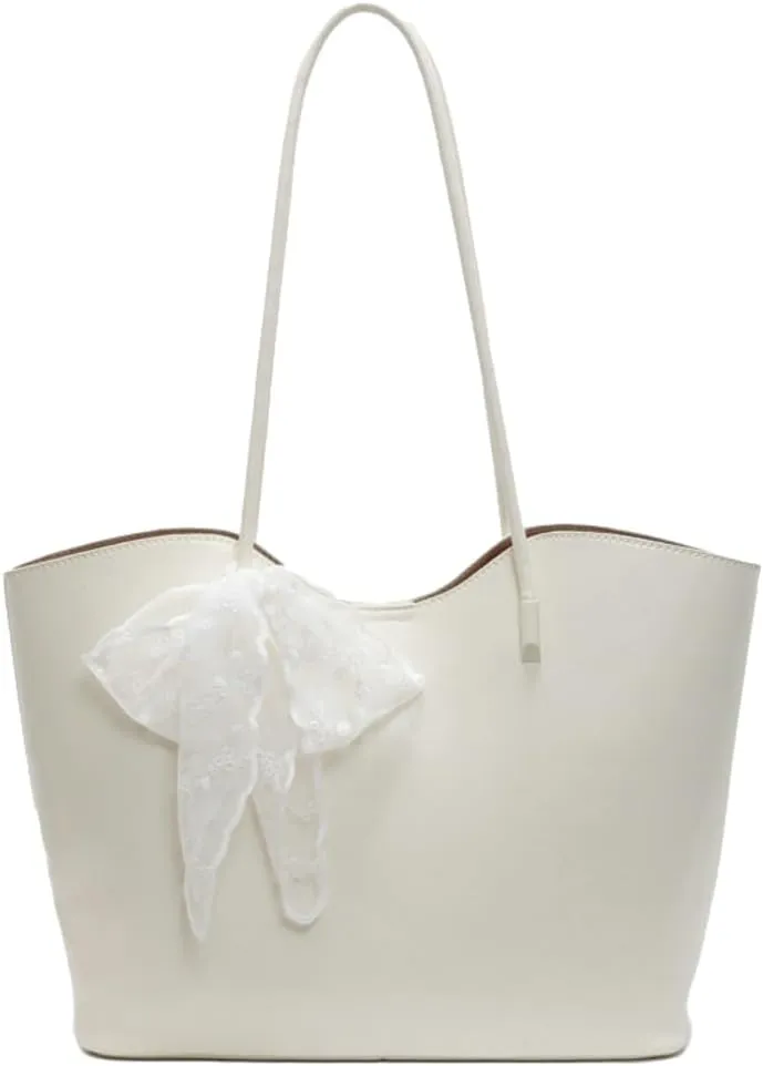 Soft PU Leather Tote Bag for Women Casual Hobo Handbags with 2PCS Shoulder Work Bag Travel Purse