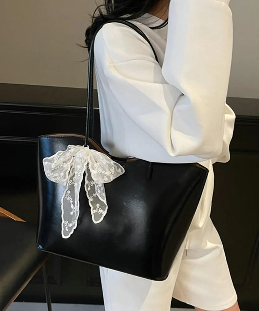 Soft PU Leather Tote Bag for Women Casual Hobo Handbags with 2PCS Shoulder Work Bag Travel Purse