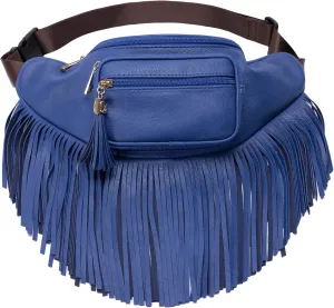 Solene Fringe Waist bag for women with Multi Zipper Pockets