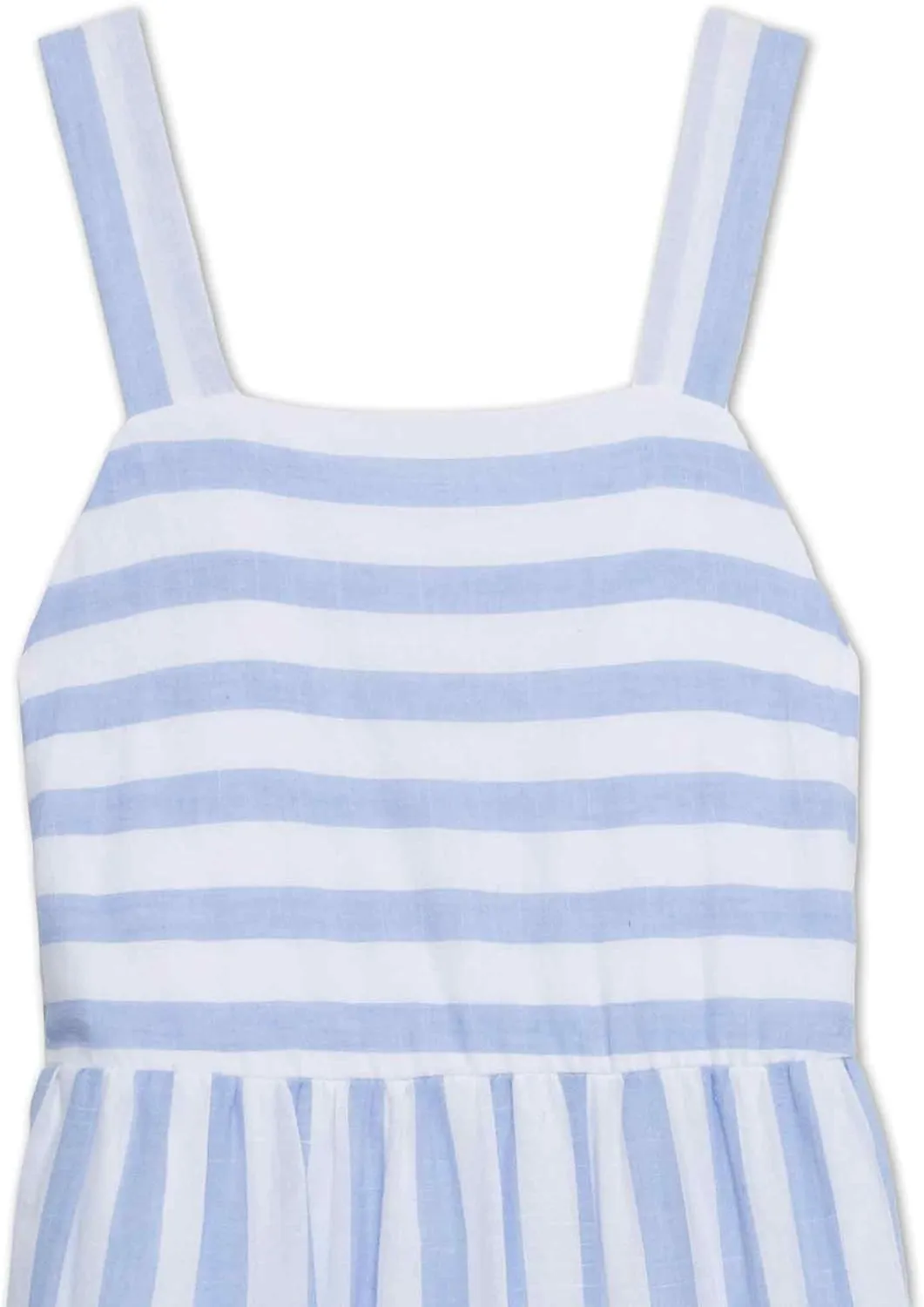 Speechless Girls' Striped Cotton Voile Maxi Dress with Smocked Back