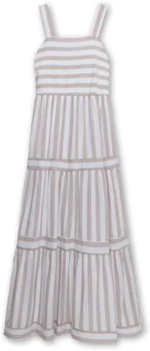 Speechless Girls' Striped Cotton Voile Maxi Dress with Smocked Back