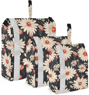 Spring Leaves Floral Daisy Packing Cubes for Suitcases 3 Set Lightweight Compression Luggage Packing Organizers for Carry on Suitcase Travel Essentials Luggage Organizer Bags Set