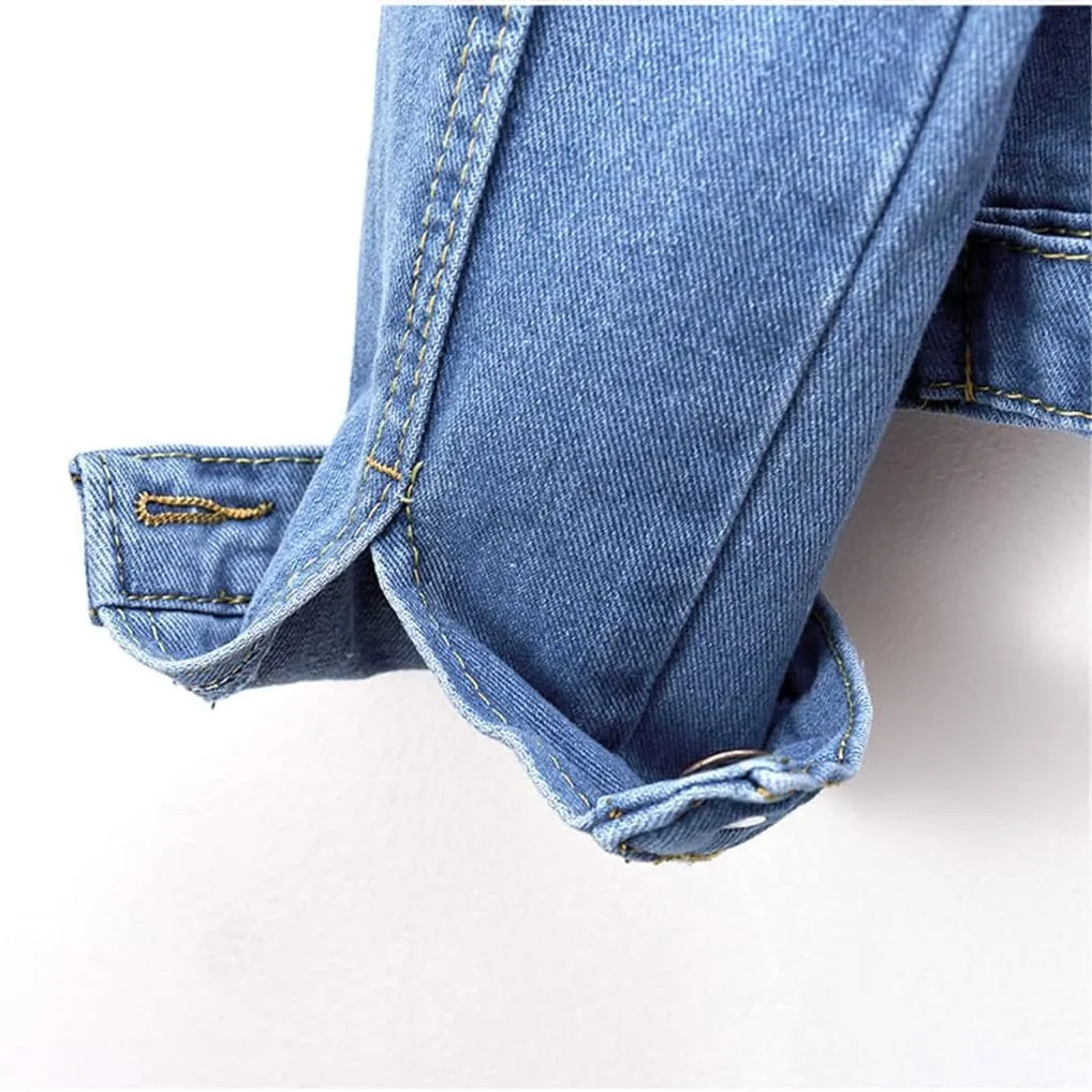 Spring Women Floral Embroidery Crop Denim Jacket Pearl Bead Short Girls Slim Fit Beading Jean Coat