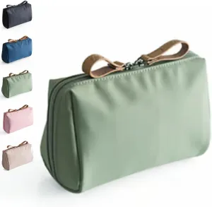 Strealinem Travel Makeup Pouch for Women, Easy storage carry-on items, Minimalist Travel Cosmetic Pouch Portable Clutch Women and Girls, Streamline Makeup Bag (Green, Large)