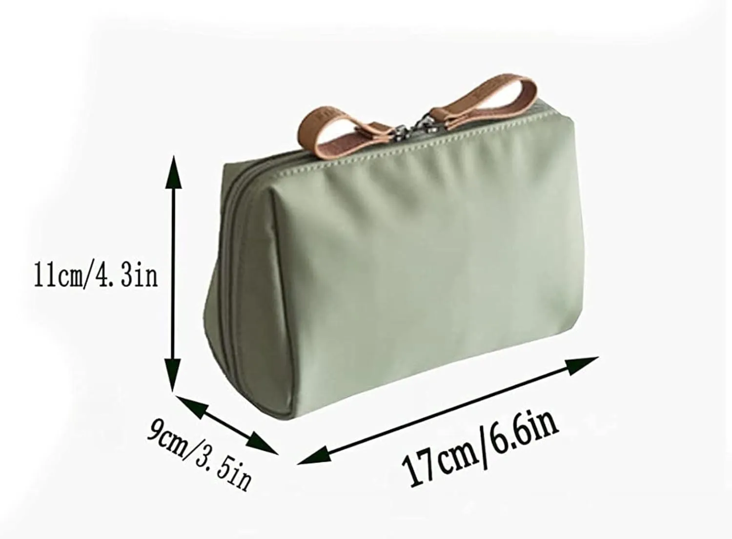 Strealinem Travel Makeup Pouch for Women, Easy storage carry-on items, Minimalist Travel Cosmetic Pouch Portable Clutch Women and Girls, Streamline Makeup Bag (Khaki, Large)