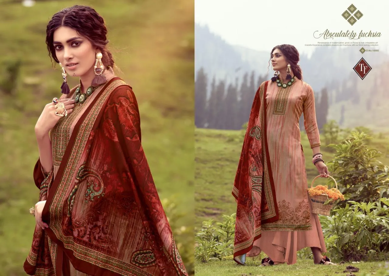 Tanishk Fashion Launched Uzma Pure Pashmina Printed Heavy Fancy Designer Salwar Kameez Collection