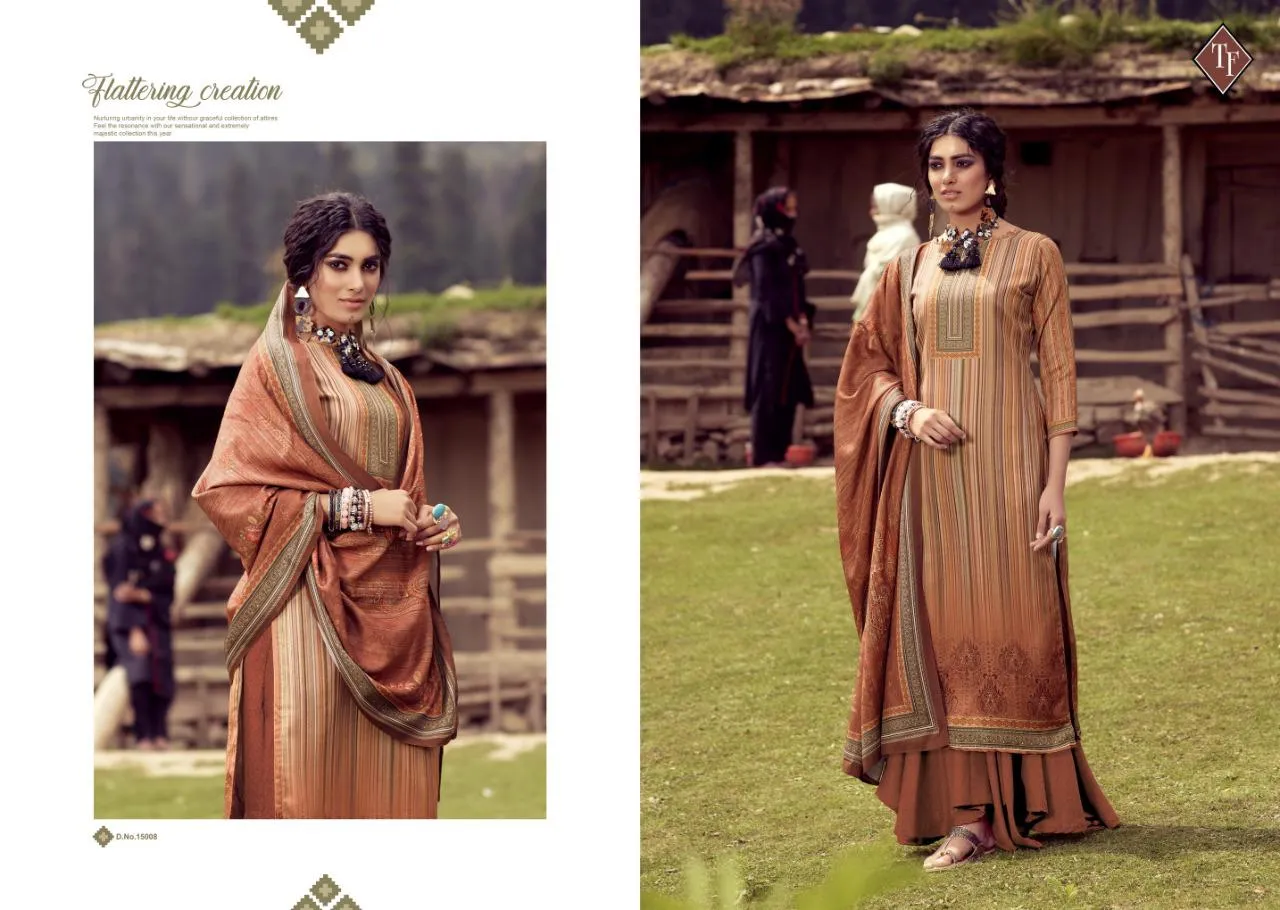 Tanishk Fashion Launched Uzma Pure Pashmina Printed Heavy Fancy Designer Salwar Kameez Collection