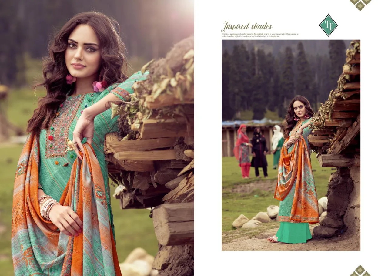 Tanishk Fashion Launched Uzma Pure Pashmina Printed Heavy Fancy Designer Salwar Kameez Collection