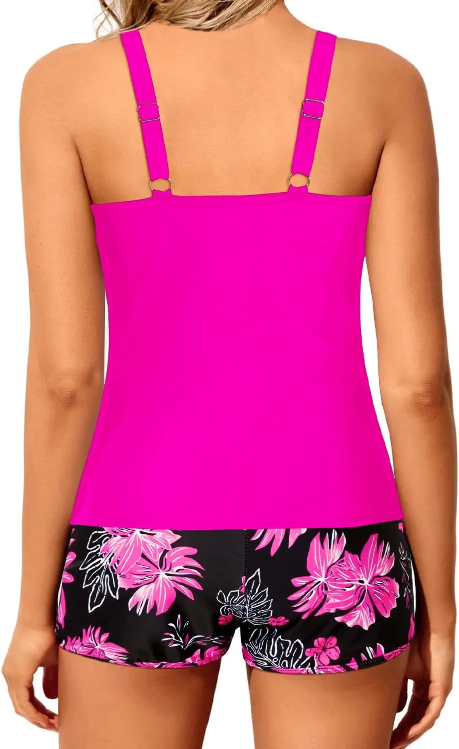 Tankini Bathing Suits with Shorts - High Neck Tankini Swimsuits Two Piece with Two Side Pockets Tummy Control Swimwear 2025