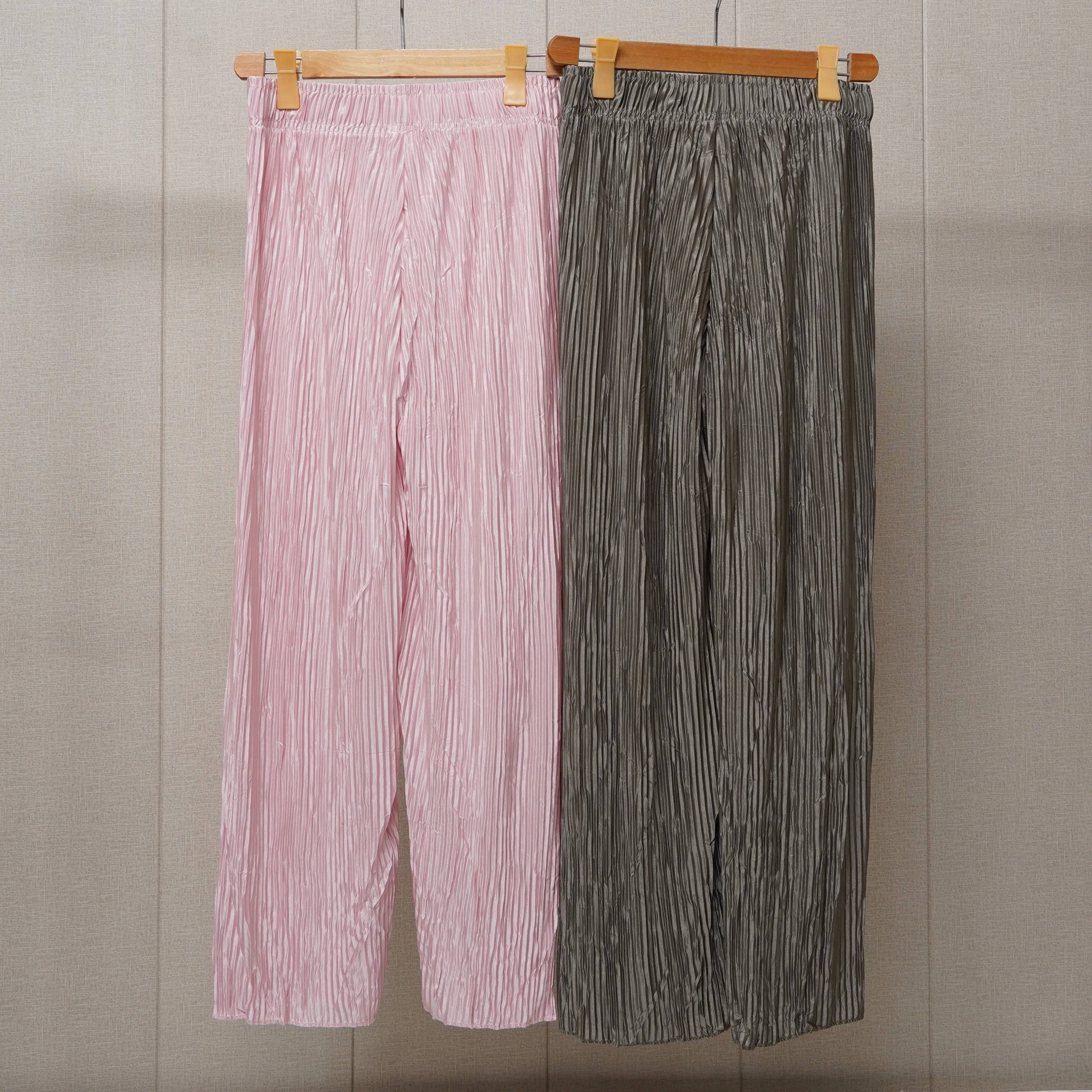 Tea pink & Grey Printed Linen Palazzo (PL009)