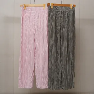 Tea pink & Grey Printed Linen Palazzo (PL009)