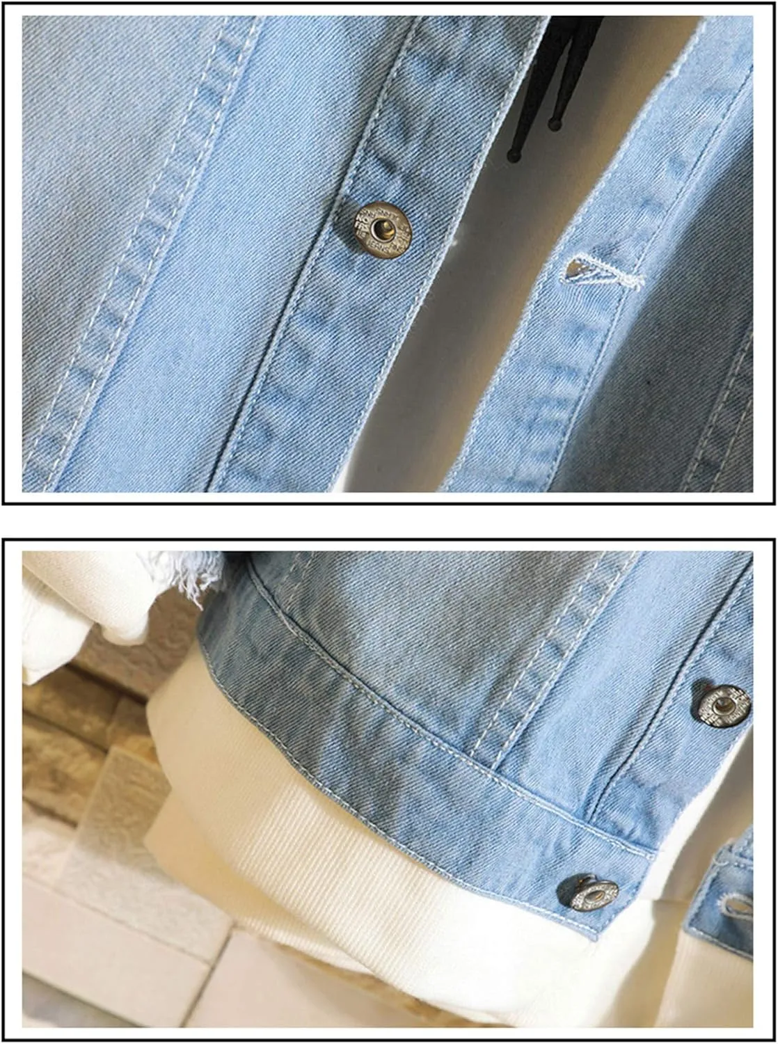 The Promised Neverland Denim Jacket Hoodie Manga Emma Norman Ray Hooded Jeans Jacket Unisex Anime Slim Denim Coat