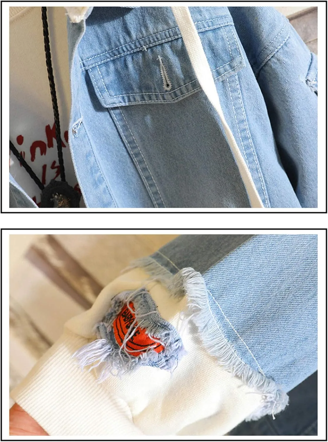 The Promised Neverland Denim Jacket Hoodie Manga Emma Norman Ray Hooded Jeans Jacket Unisex Anime Slim Denim Coat