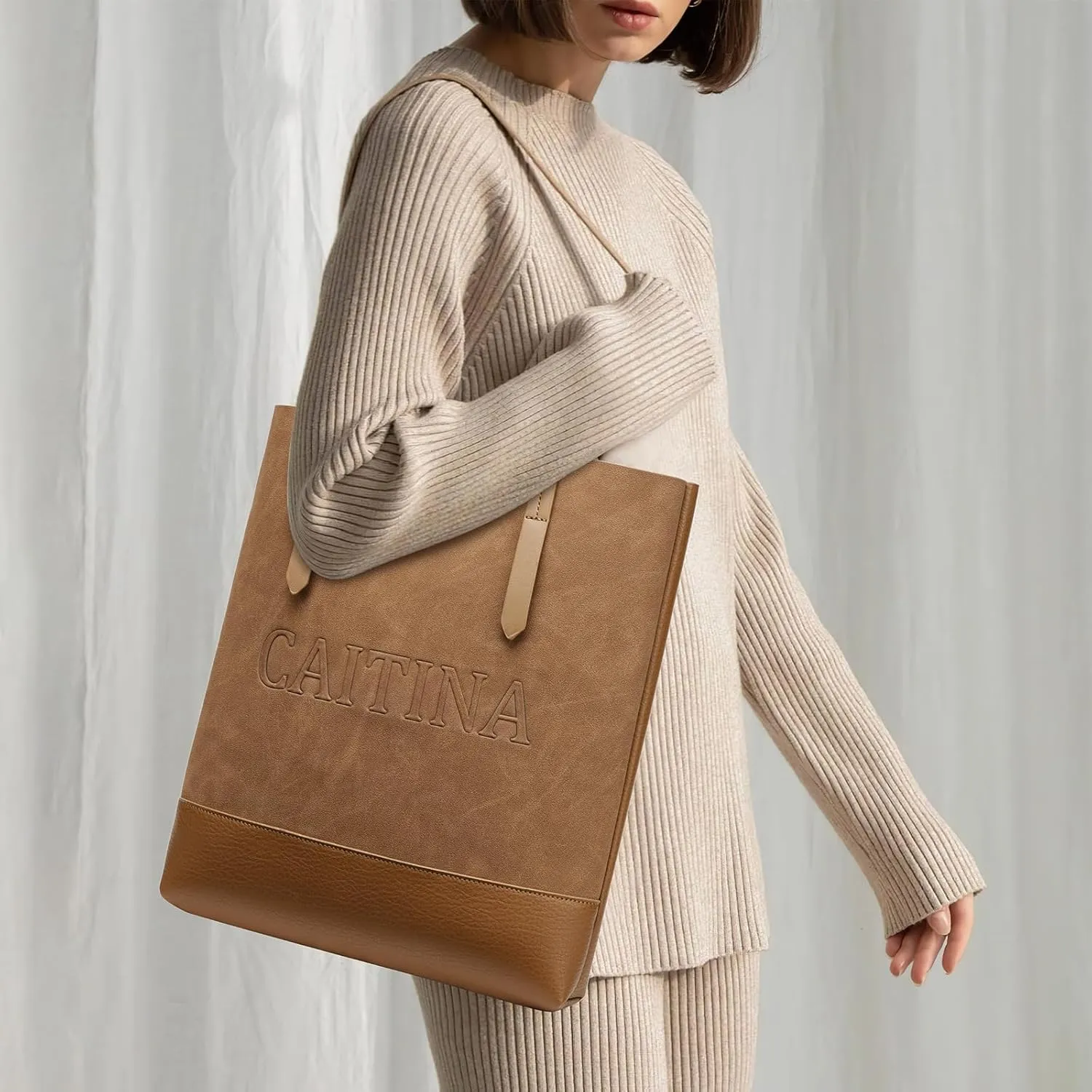 Tote Bag for Women Vegan Leather Top Handle Satchel Bag for Women Casual Shoulder Handbag Purse