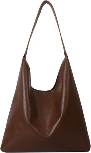 Tote Purse And Slouh Bag,Hobo Bags for Women,Leather Shoulder Bag,Womens Slouch Bag Purses (Brown)