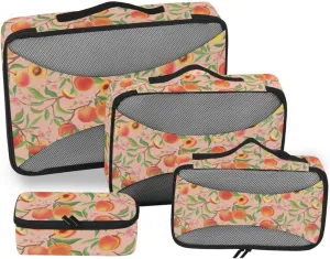 Travel Cubes for Packing 4 Set Luggage Bags Organizers Suitcase Packing Cubes for Travel Oacking Cubes Cute Peach Pink