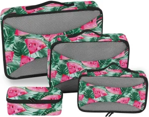 Travel Cubes for Packing Set of 4 Luggage Organizer Travel Cubes for Packing Women Pcking Cubes Tropical Watermelons