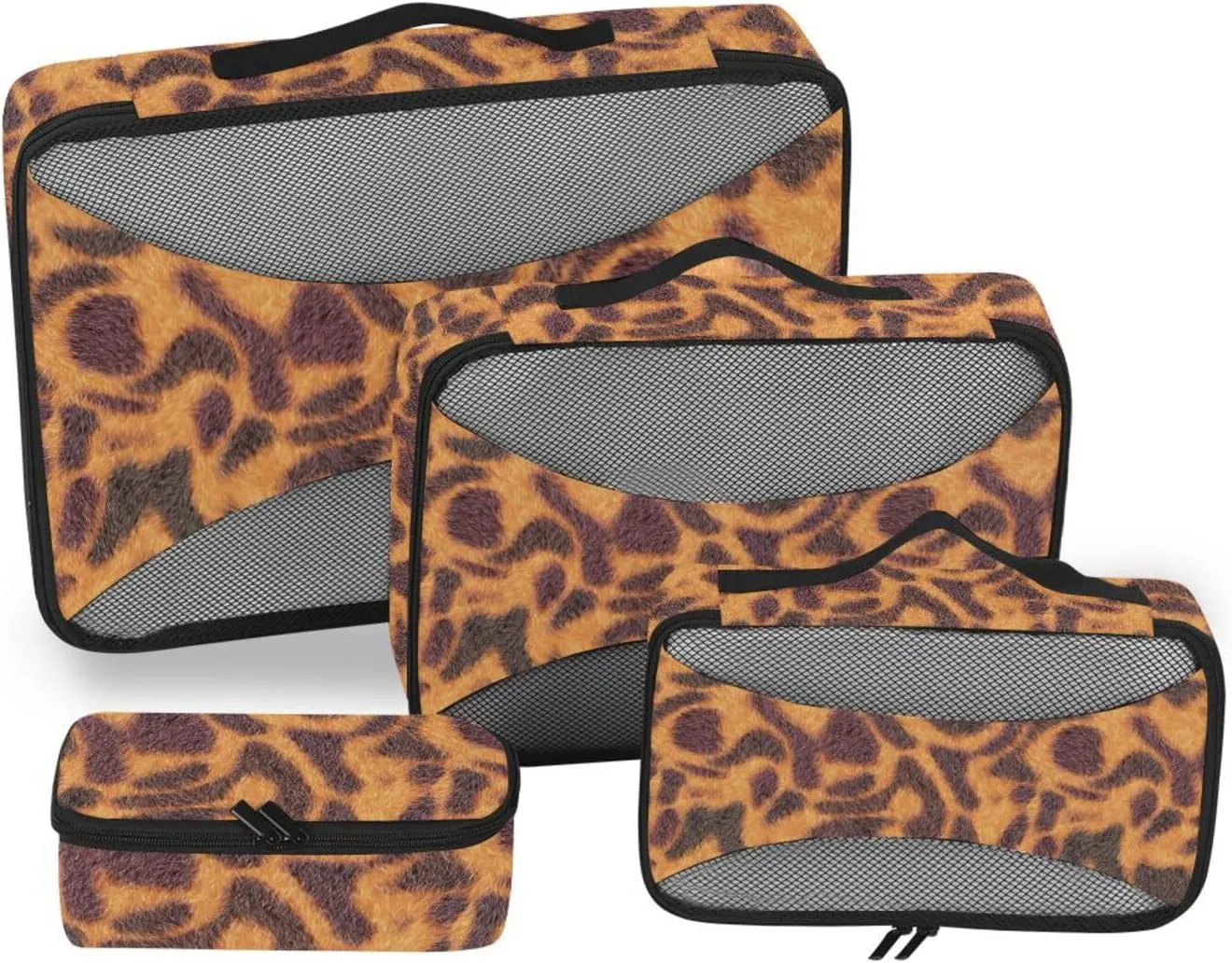 Travel Cubes for Packing Set of 4 Suitcase Organizer Travel Cube Packing Cuves Leopard Printed