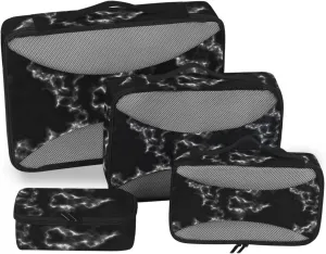 Travel Packing Organizers Set of 4 Luggage Cubes Luggage Packing Cubes for Travel Paxking Cubes Lightning Texture