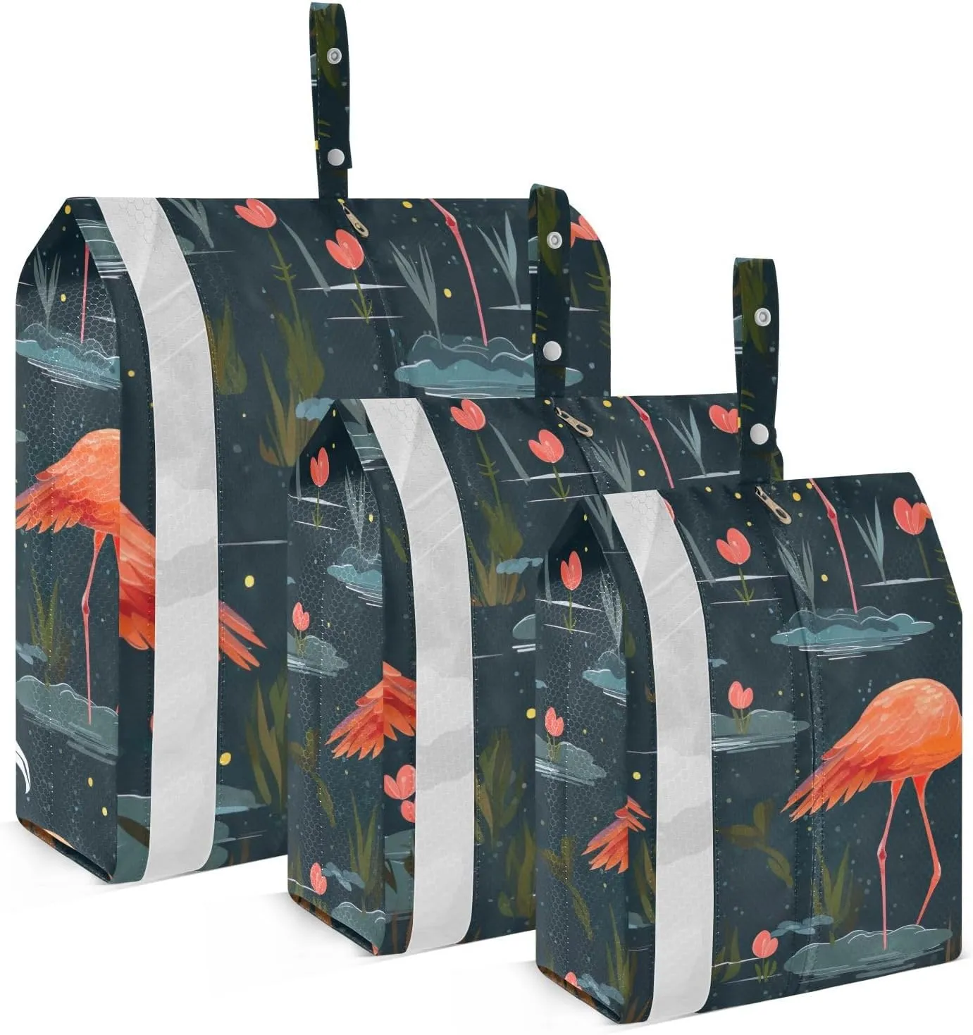 Tropical Flamingos Blue Packing Cubes for Suitcases 3 Set Compression Expandable Luggage Packing Organizers for Carry on Suitcase Travel Accessories Luggage Organizer Bags Set