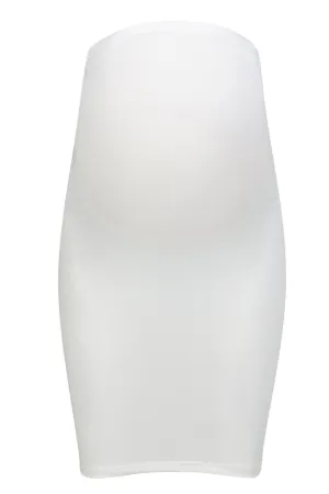 Underbust Fitted Maternity Tubeslip - White