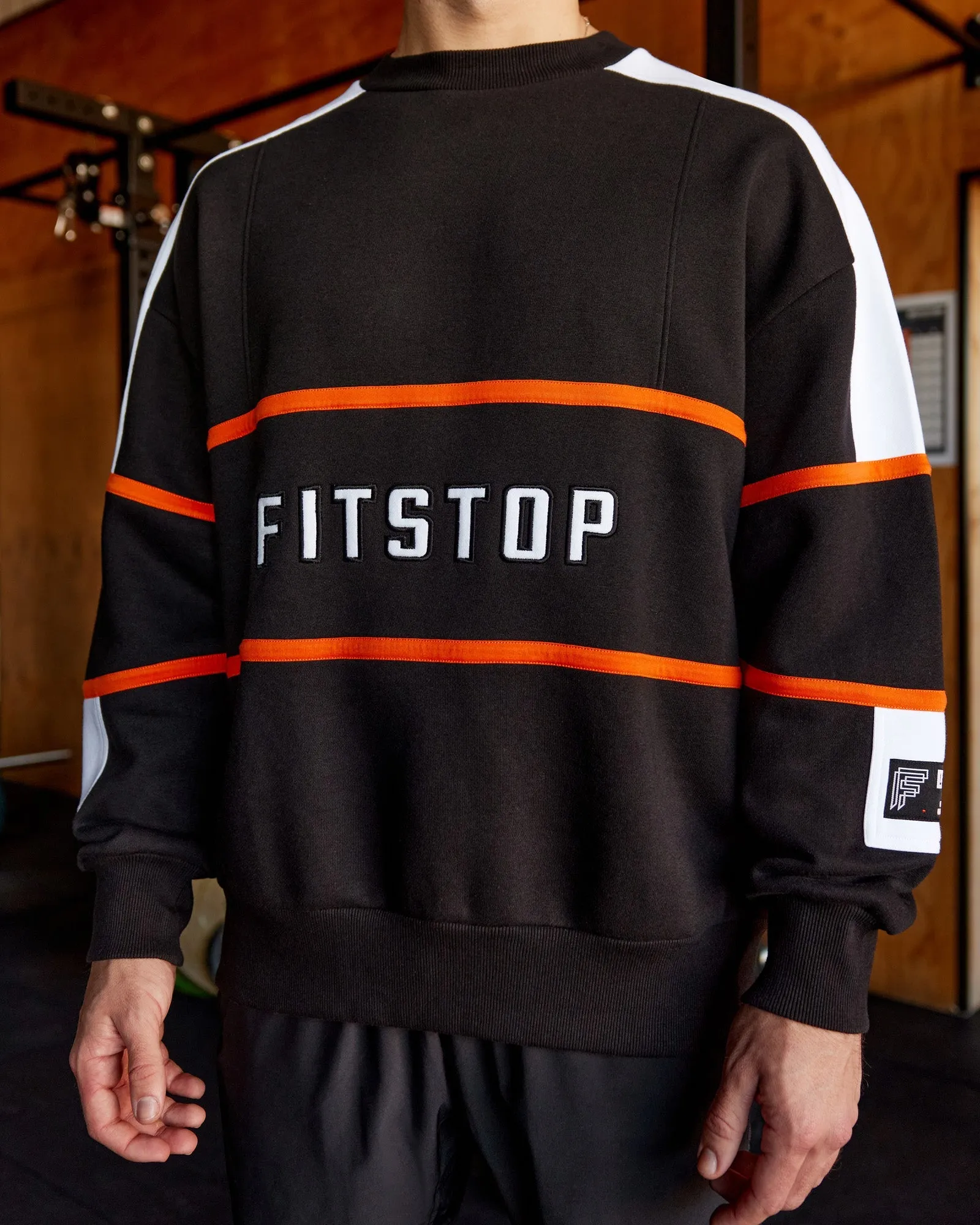 Unisex Fitstop Move More Sweater Oversize - Black-White