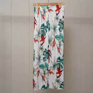 White Printed Linen Palazzo (PL003)