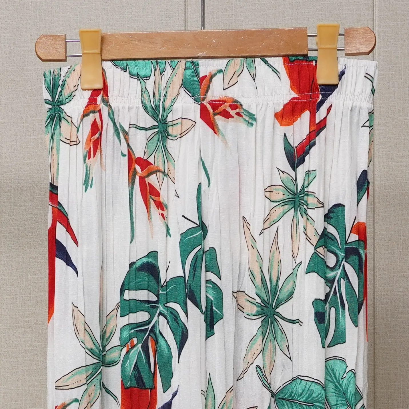 White Printed Linen Palazzo (PL003)