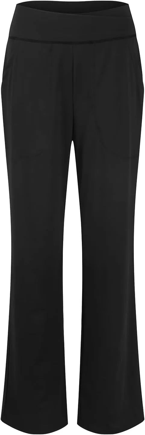 Wide Leg Yoga Pants for Women Crossover High Waisted Athletic Pants with Pockets Casual Comfy Lounge Pants