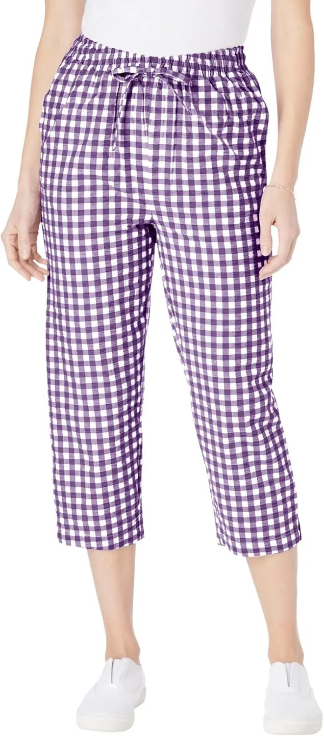 Woman Within Plus Size Seersucker Capri Pant