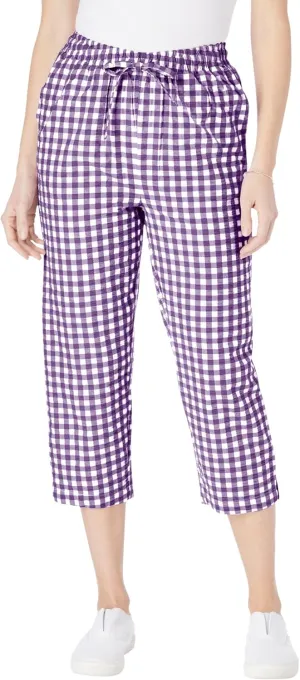 Woman Within Plus Size Seersucker Capri Pant