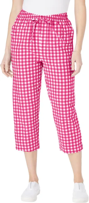 Woman Within Plus Size Seersucker Capri Pant
