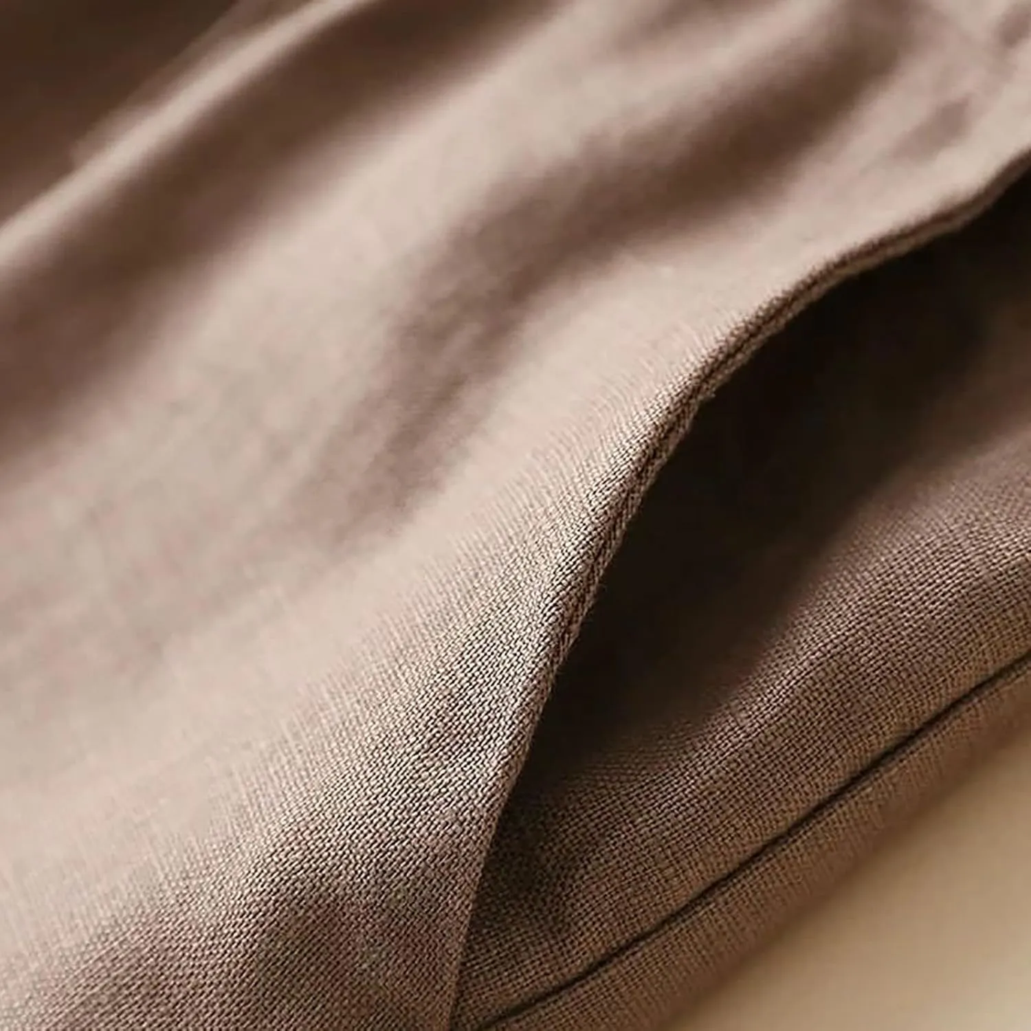 Women Fashion Solid Color Cotton Elastic Long Pants Beach Leisure Trousers