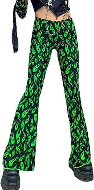 Women Leopard Snakeskin Print High Waist Casual Wide Leg Long Palazzo Pants Trousers