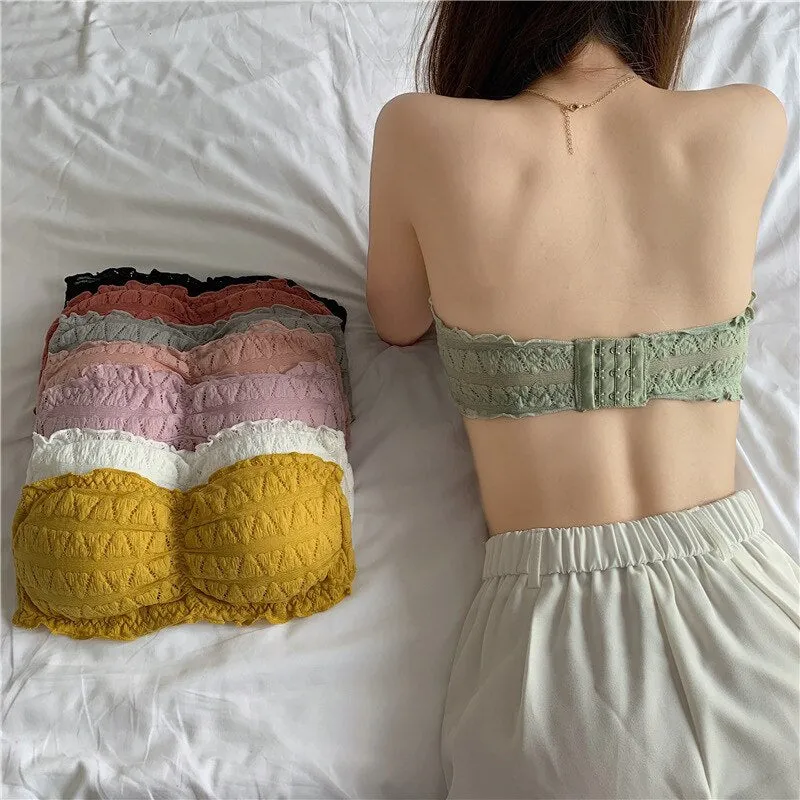 Women Strapless Seamless Underwear Backless Push Up Bralette SK_03