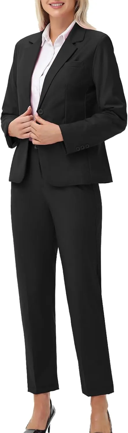 Women Suits 2 Piece Pants Suits for Women Dressy Business Work Professional Slim Fit Suit