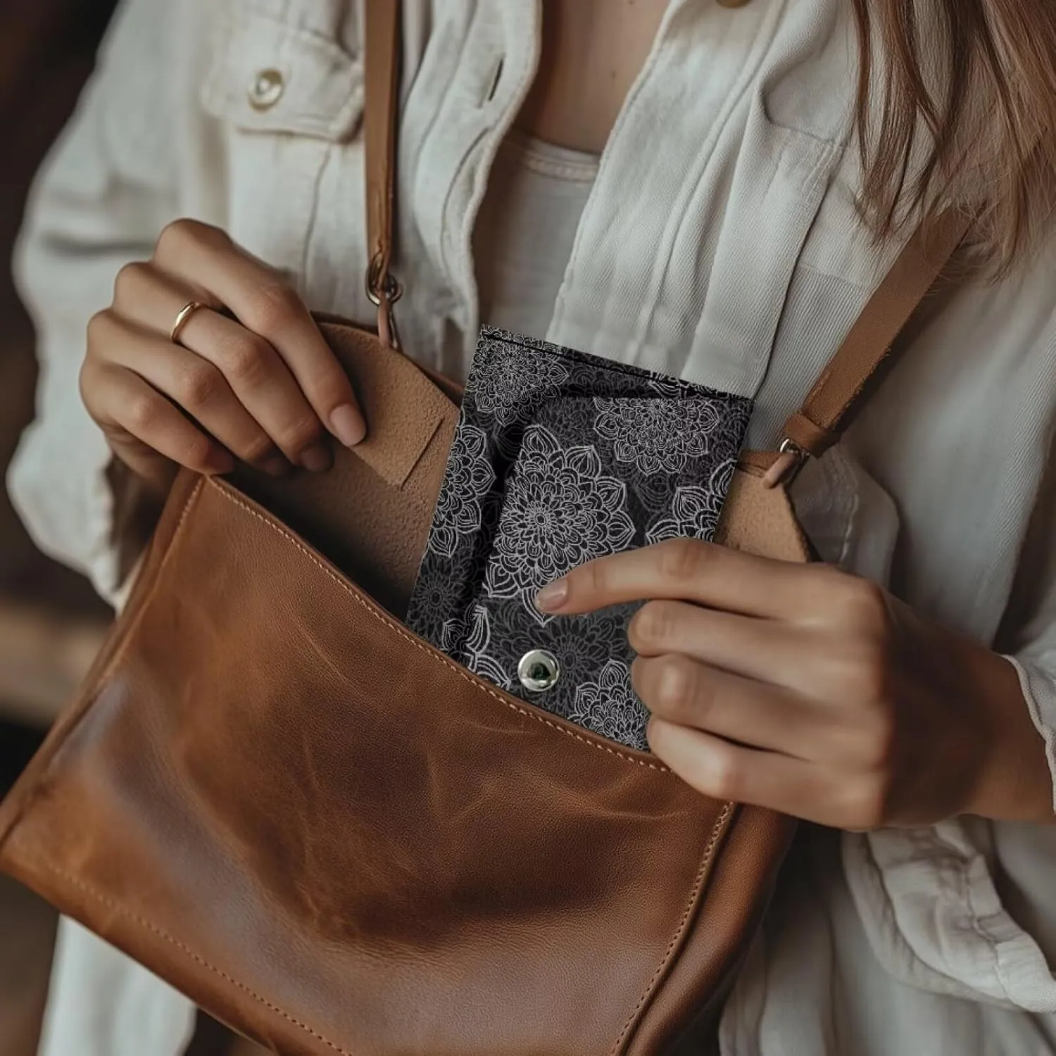 Womens Black Floral Pattern Clutch Bags with Snap Button Ladies Girls Lightweight Waterproof Leather Thin Wallet Portable Cash Purse for Travel Business Shop Outdoors Use
