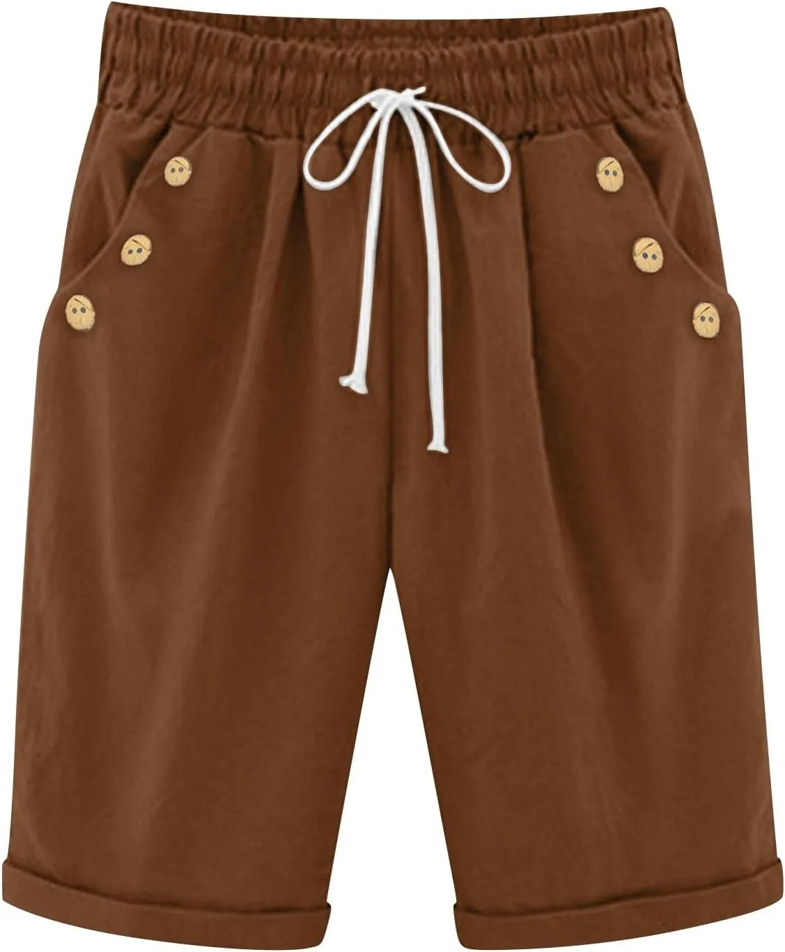Women's Capri Pants Cotton and Linen Summer Loose Elastic Waist Workout Sweatpants Causal Lounge Pants with Pockets