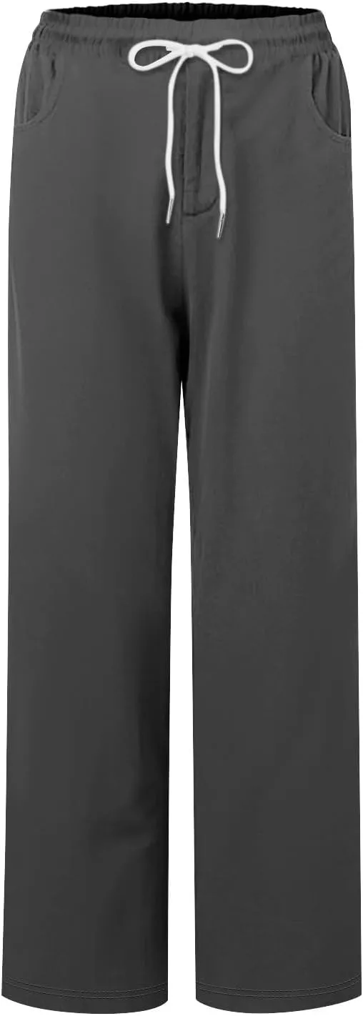 Womens Capris for Summer Cotton Linen Pants Casual 2025 Loose Comfy Trendy Elastic Waist Cropped Trouser Plus Size