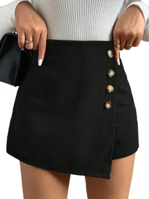 Womens Casual Button Wrap Skort Summer Outfits