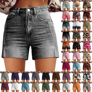 Womens High Waisted Wide Leg Denim Shorts 2025 Fashion Summer Hot Short Pants Loose Vintage Stretchy Jeans Shorts