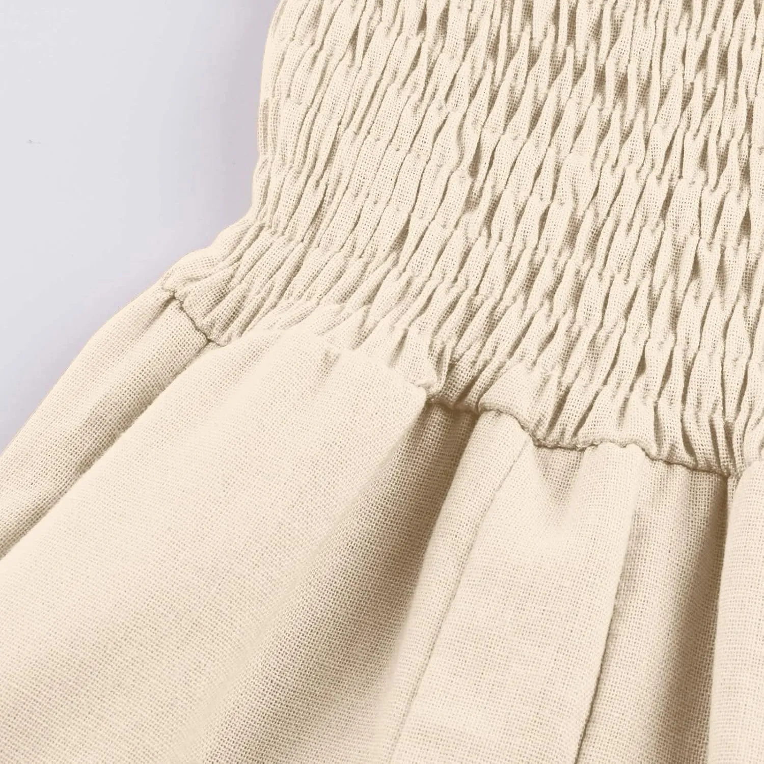 Women's Linen Blend Summer Cropped Pants Low Waist Wide Leg Slim Fit Palazzo Lounge Pants Vacation
