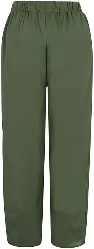 Womens Linen Pants 2025 Summer Casual Loose Waist Long Solid Cotton Pants Cotton Linen Lounge Beach Summer Pants