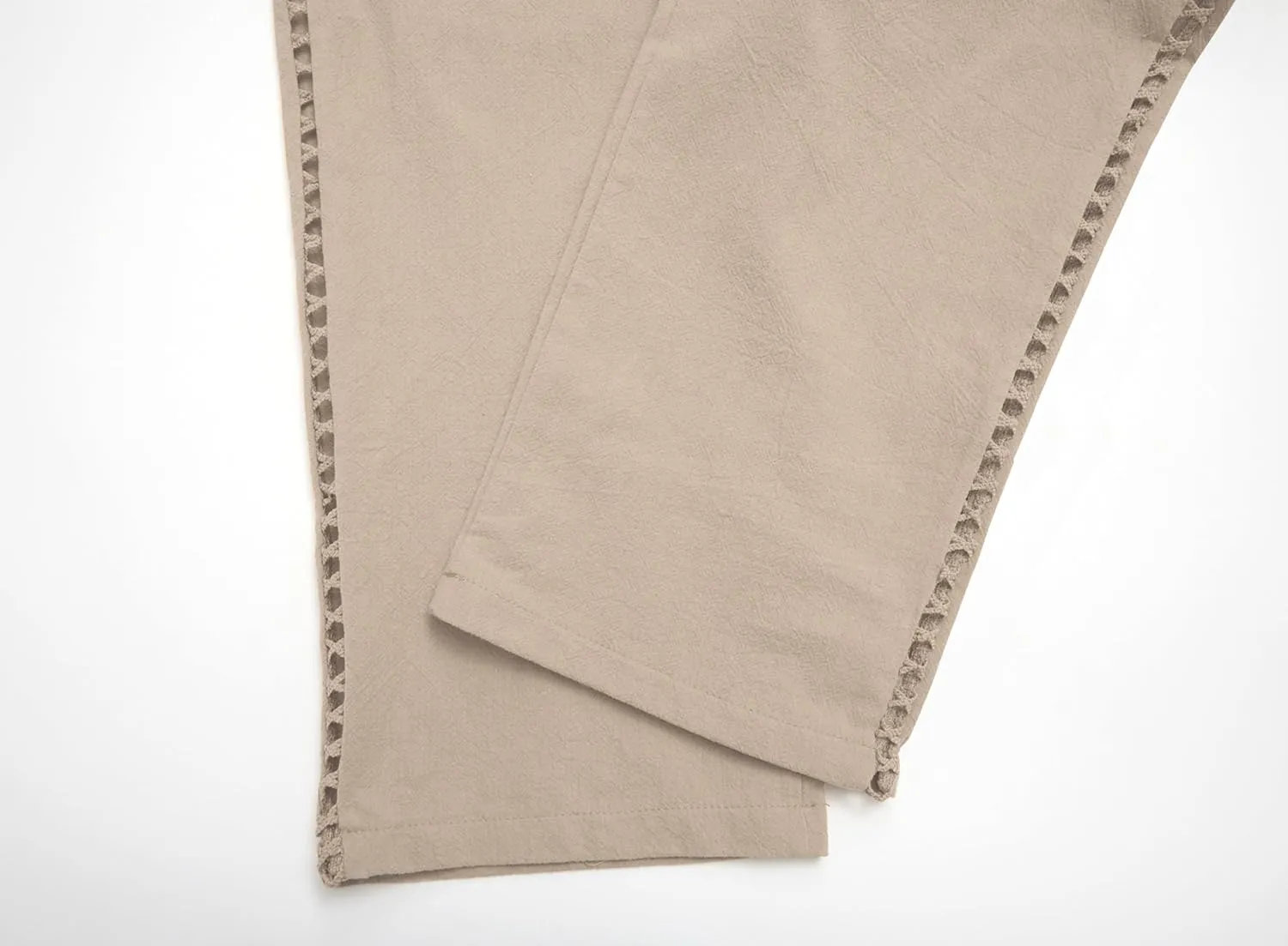 Womens Linen Pants with Pockets Casual Loose Drawstring High Waist Wide Leg Pants Summer Beach Pants S-3XL