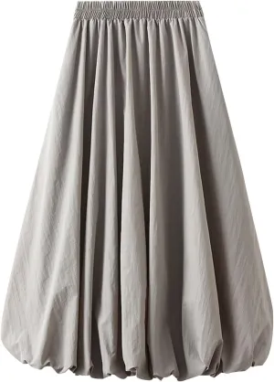 Women's Long Tulle Skirts Elastic High Waisted Flowy Pleated Mesh A-Line Party Tutu Maxi Skirt Fashion Clothes