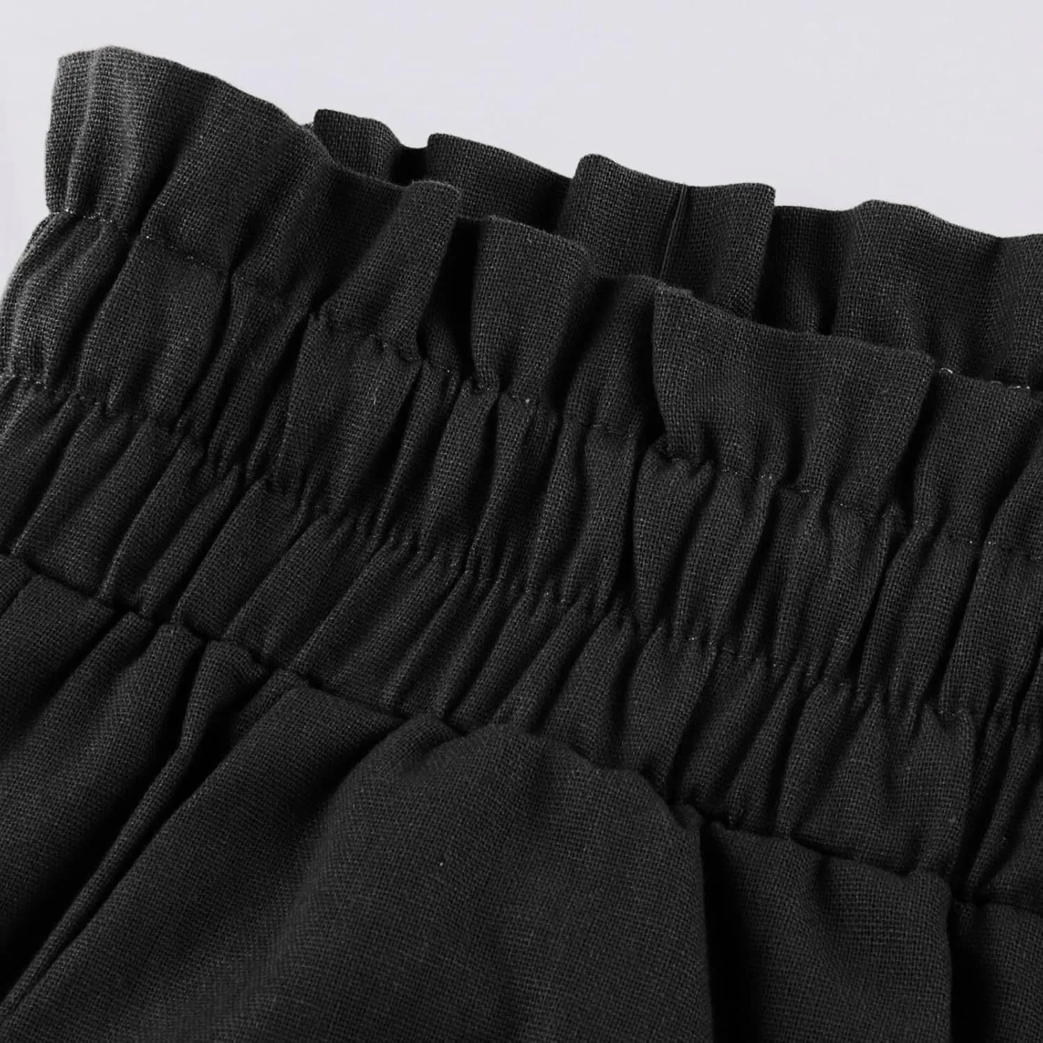 Women's Pants, Cotton Linen High Waisted Straight Leg Pants Wide Baggy Sweatpants