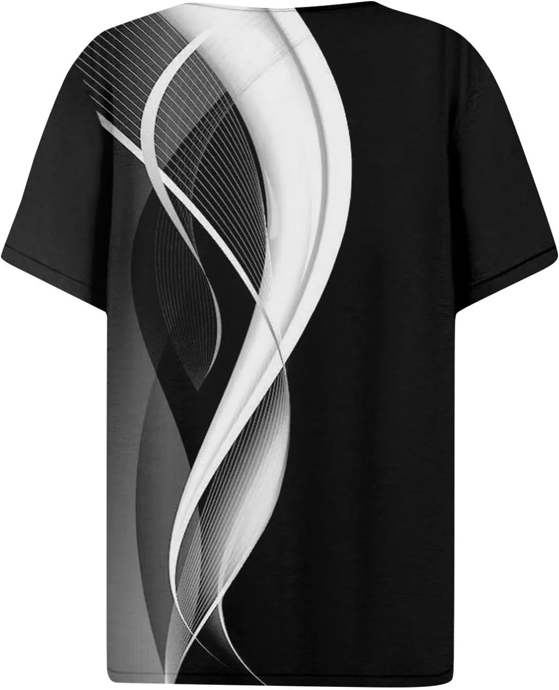 Womens Polo Shirts Short Sleeve Oversized V-Neck Pullover Printed Casual Shirt Top Loose Trendy Button Down T Shirt