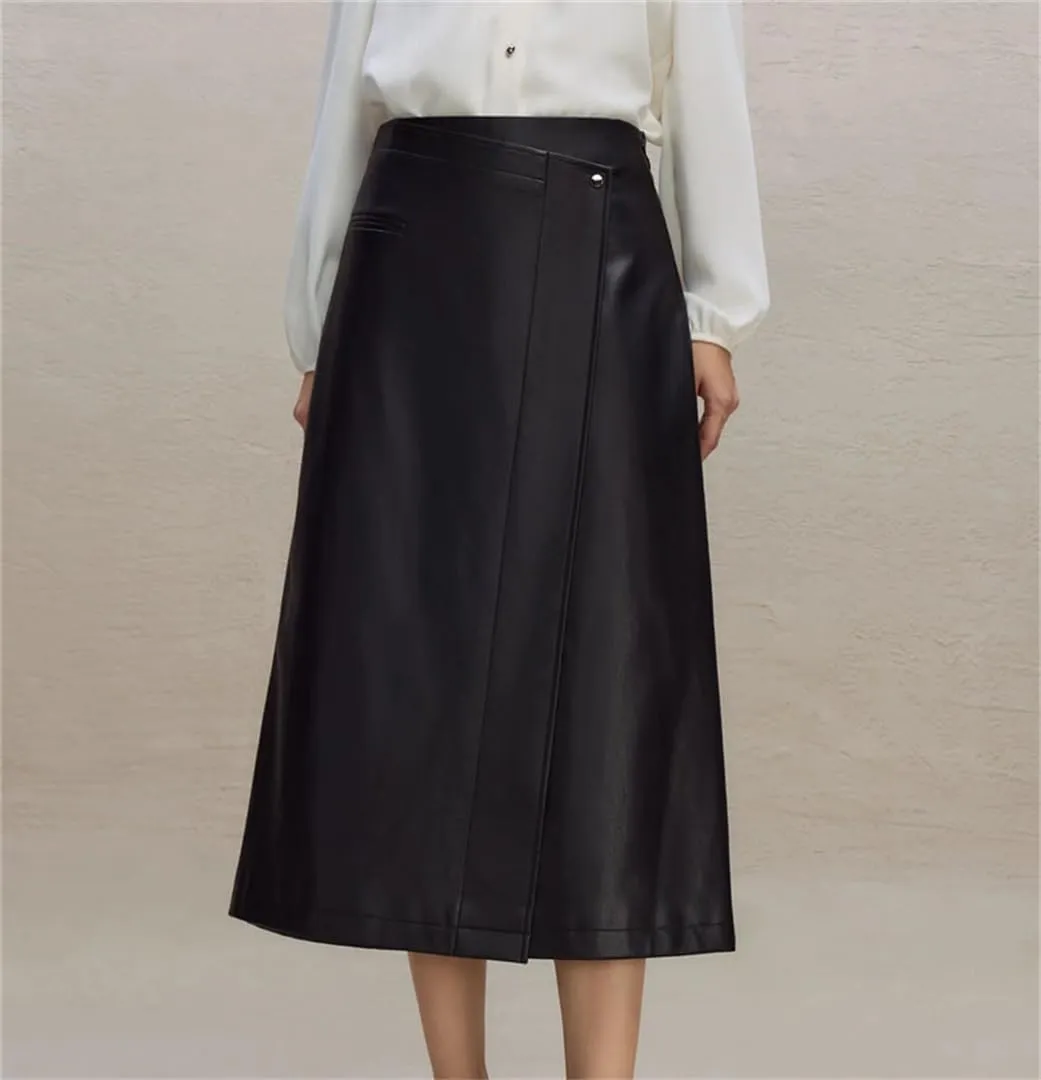 Women's Small Size Maxi Skirt High Waist Office A-Line Midi Skirt