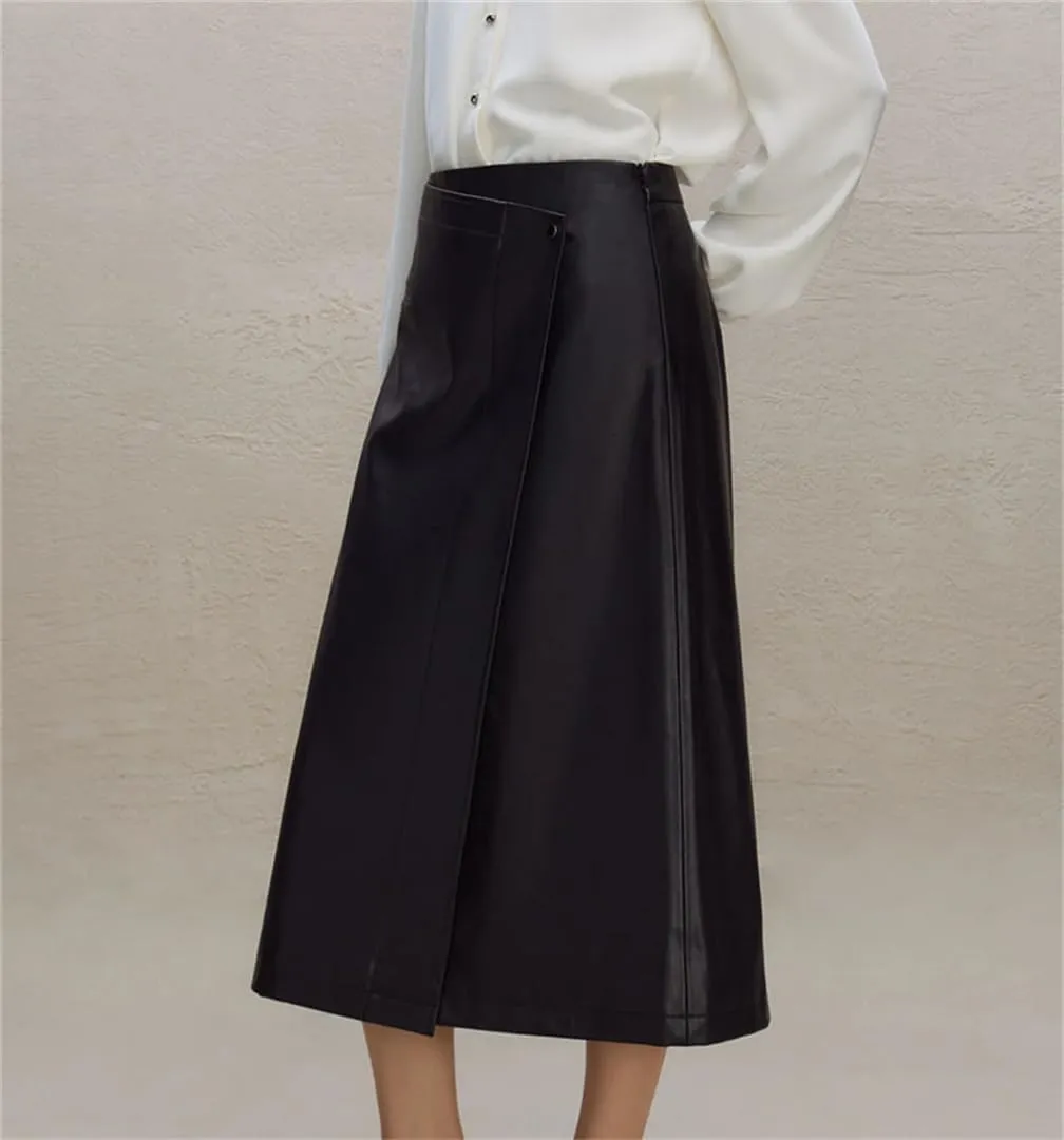 Women's Small Size Maxi Skirt High Waist Office A-Line Midi Skirt